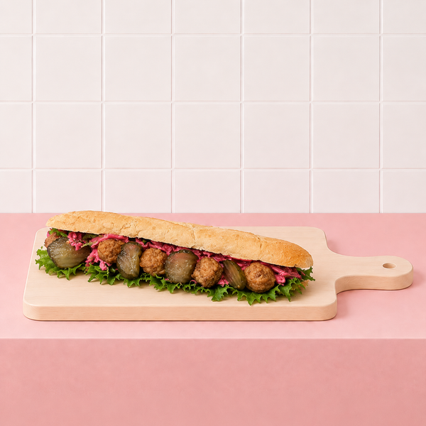 Baguette med köttbullar